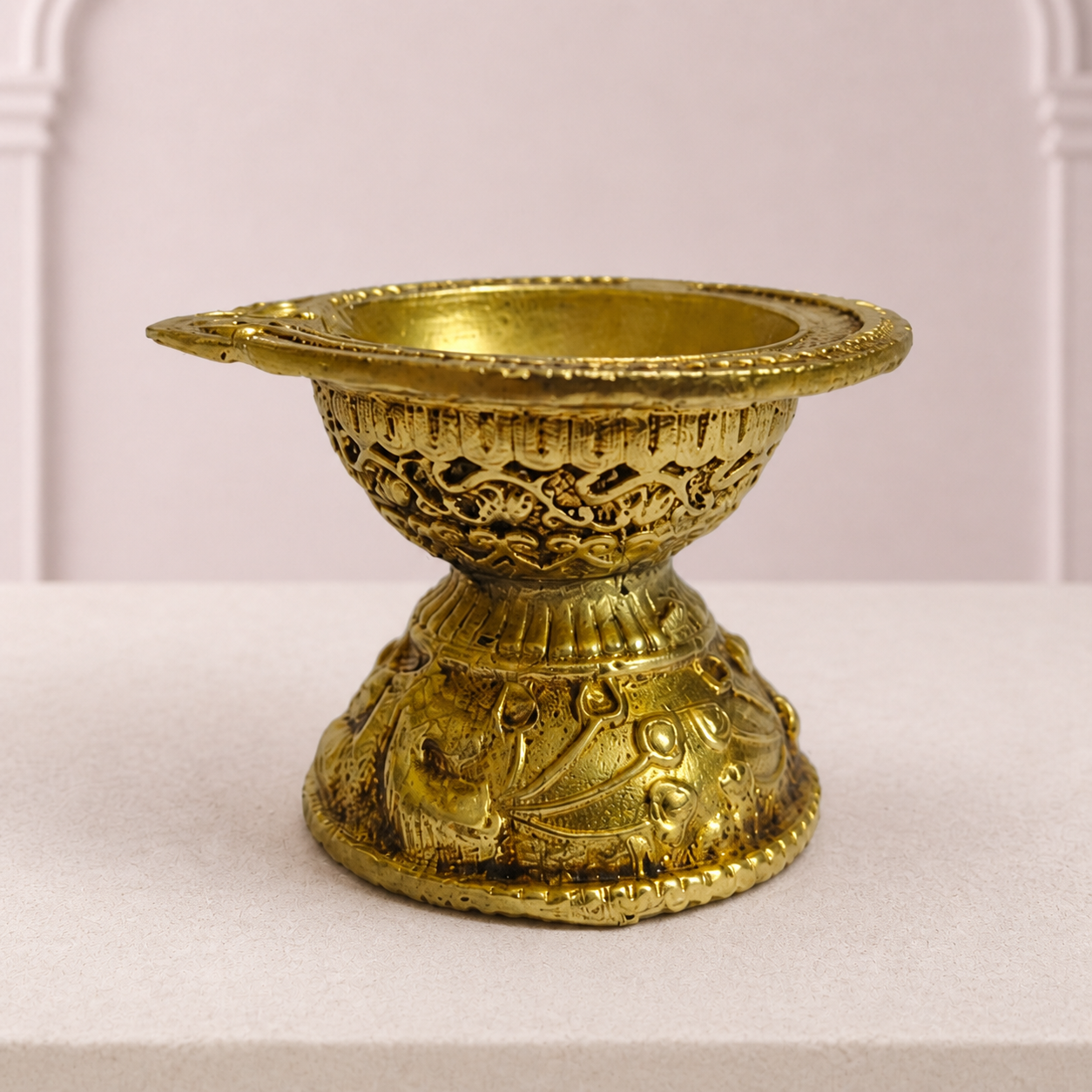 Mini Pedestal Brass Diya — premium product hero