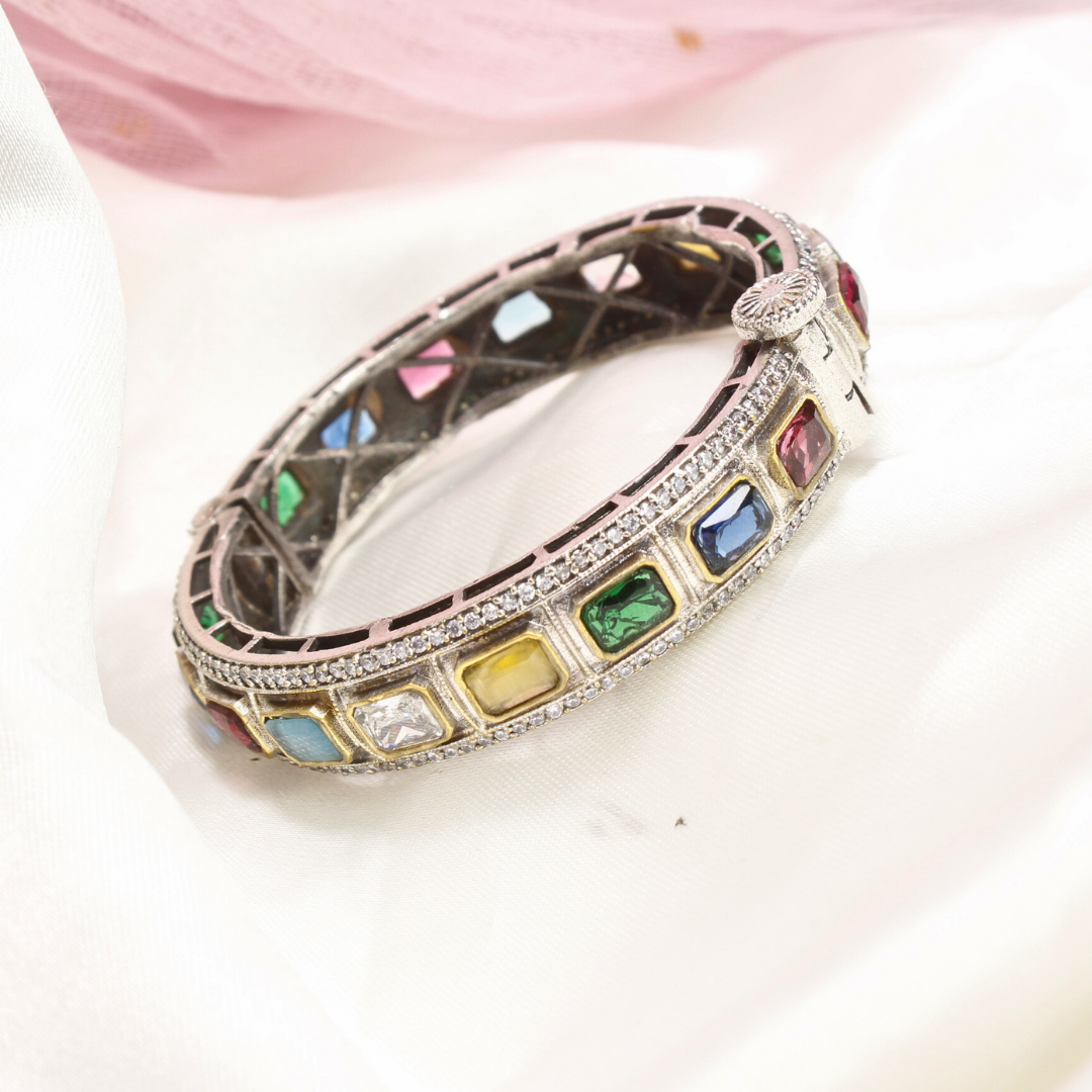 ZIRCON KADA DUAL TONE-MULTI COLOUR-SINGLE KADA