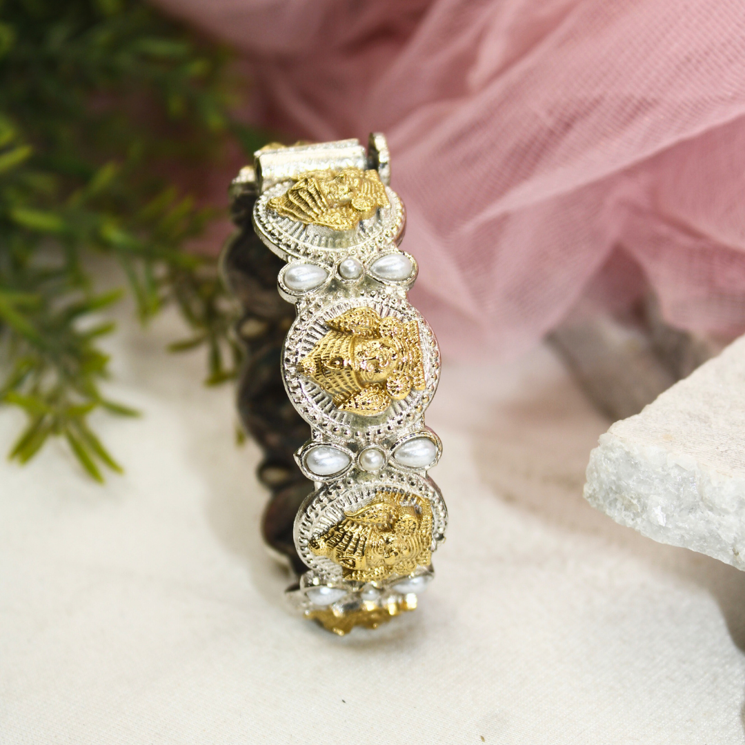 DUAL-TONE DEVI KADA -WHITE