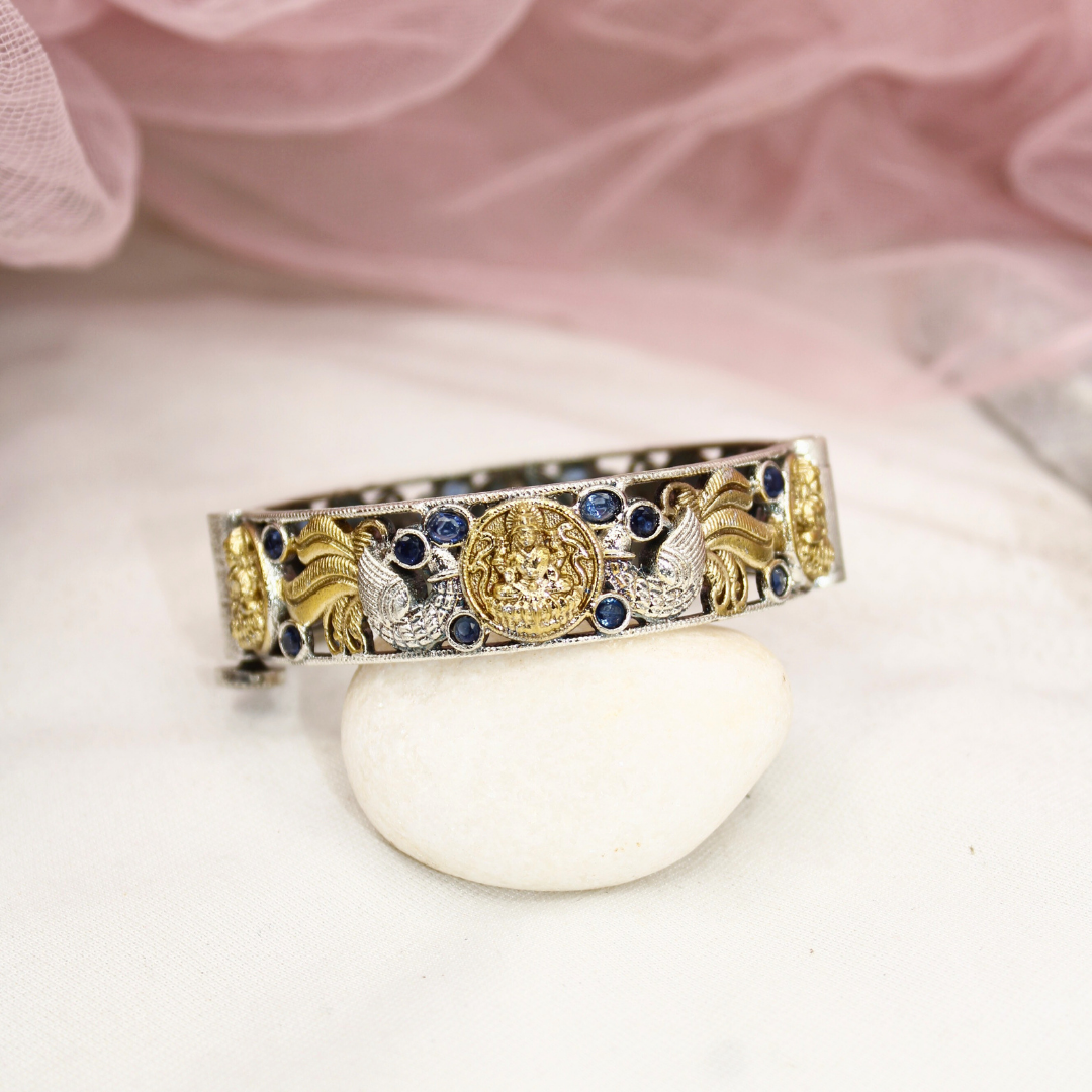 DUAL-TONE ROUND LAXMI MOR KADA-BLUE