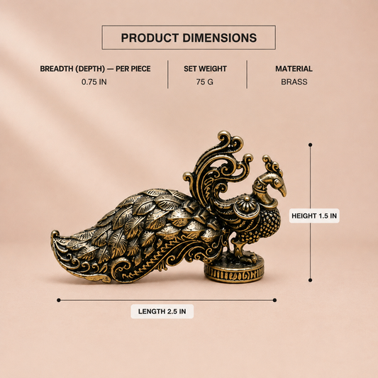 Decorative Brass Peacock Pair