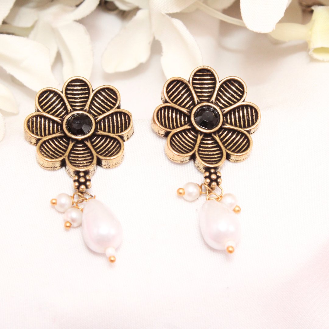 AARYA DUAL TONE NECKLACE SET - BLACK