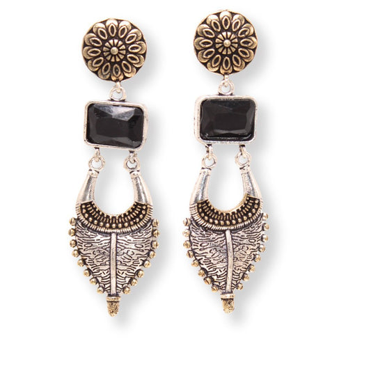 Black geometric Alia earrings