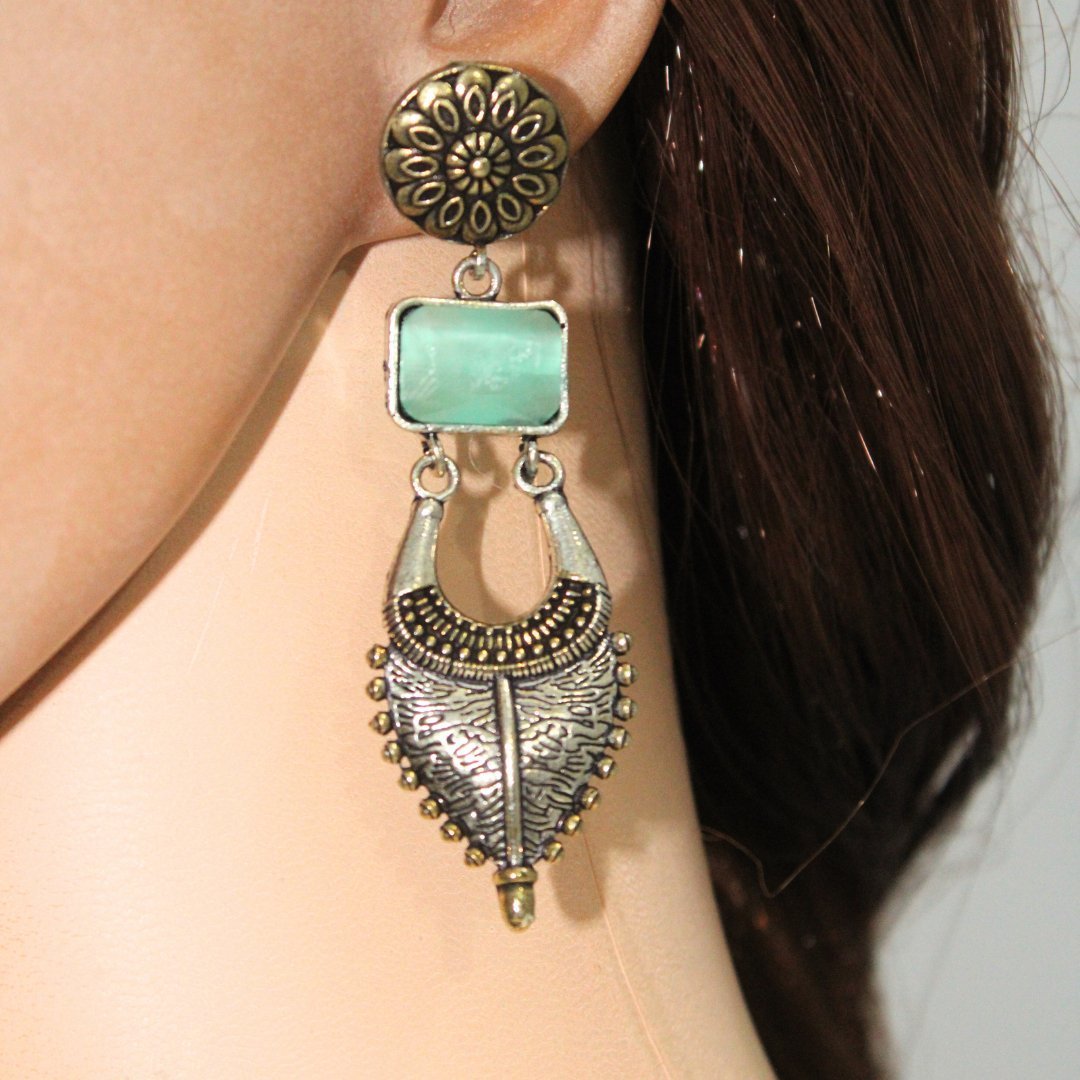 ALIA DUAL TONE JHUMKA- MINT