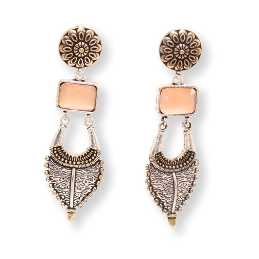 Orange geometric Alia earrings