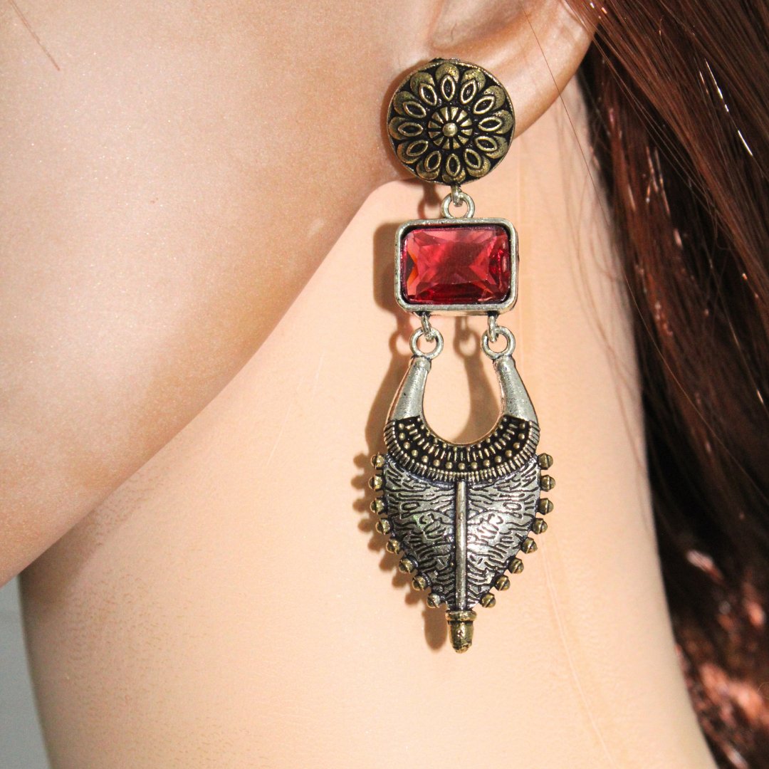 ALIA DUAL TONE JHUMKA - WINE