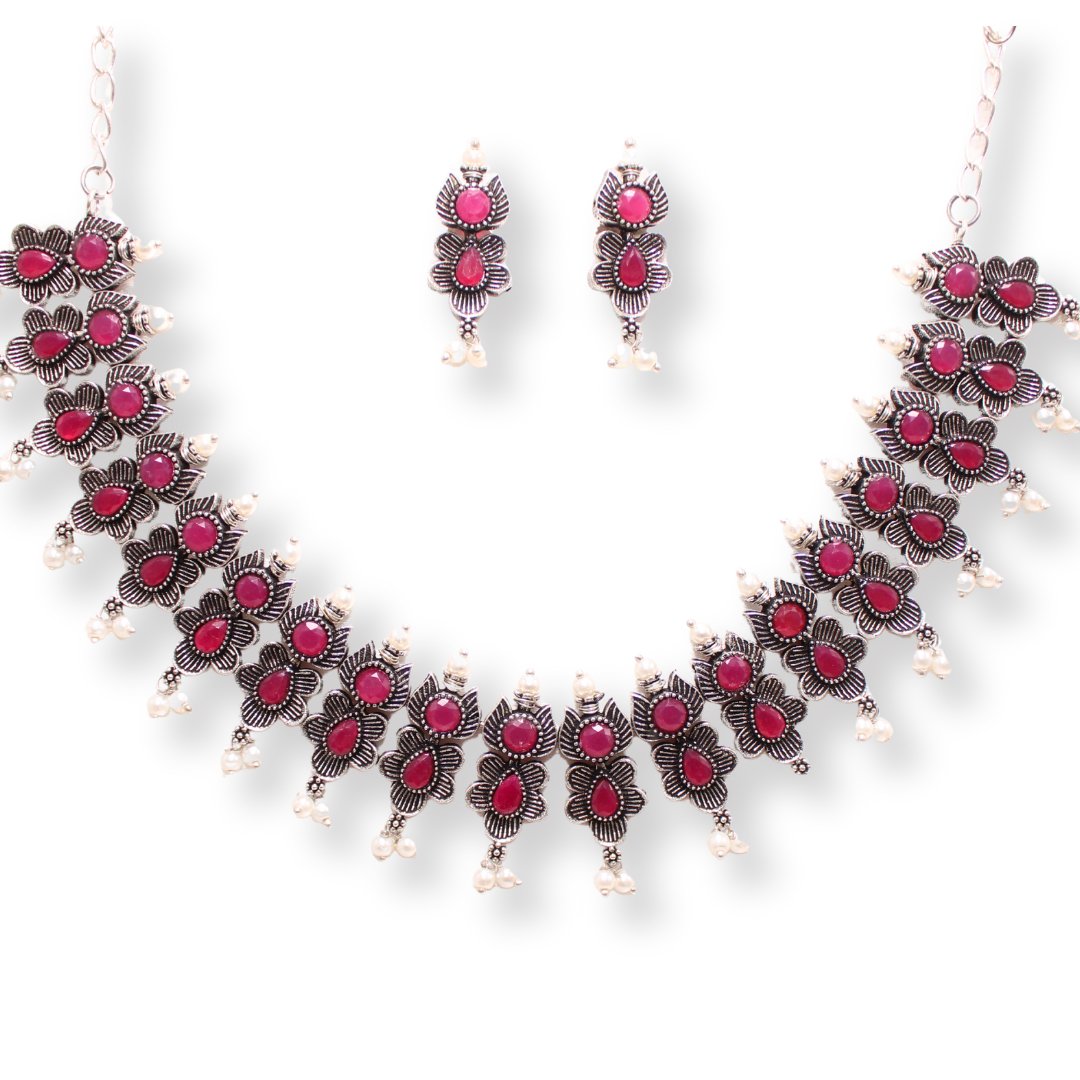 ANUSHA NECKLACE SET - MAROON