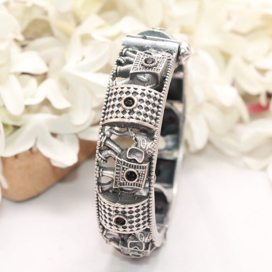 BOHO ELEPHANT KADA BLACK STONE MATTE FINISH-SINGLE KADA