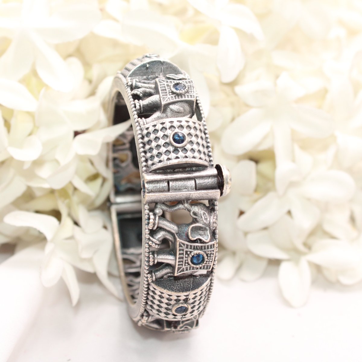 BOHO ELEPHANT KADA BLUE STONE MATTE FINISH - SINGLE KADA