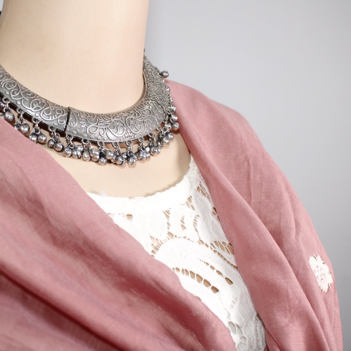 BOHO SILVER REPLICA HASLI NECKLACE - GREEN