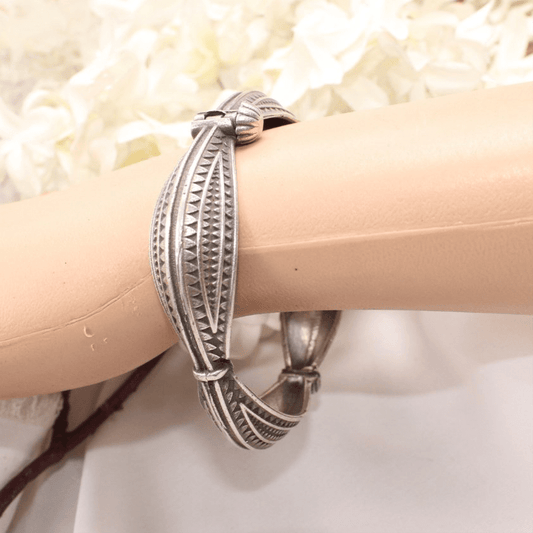 BOHO VINTAGE LOOK SINGLE KADA - SQUARE CUTWORK - SET OF 2