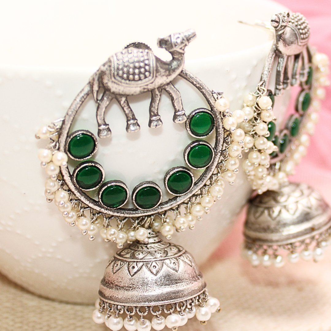 CAMEL BAALI JHUMKA - GREEN
