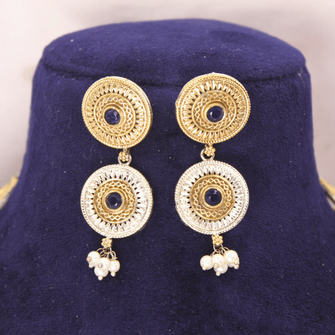 CHAKRA RAJWADI DUAL - TONE NECKLACE SET