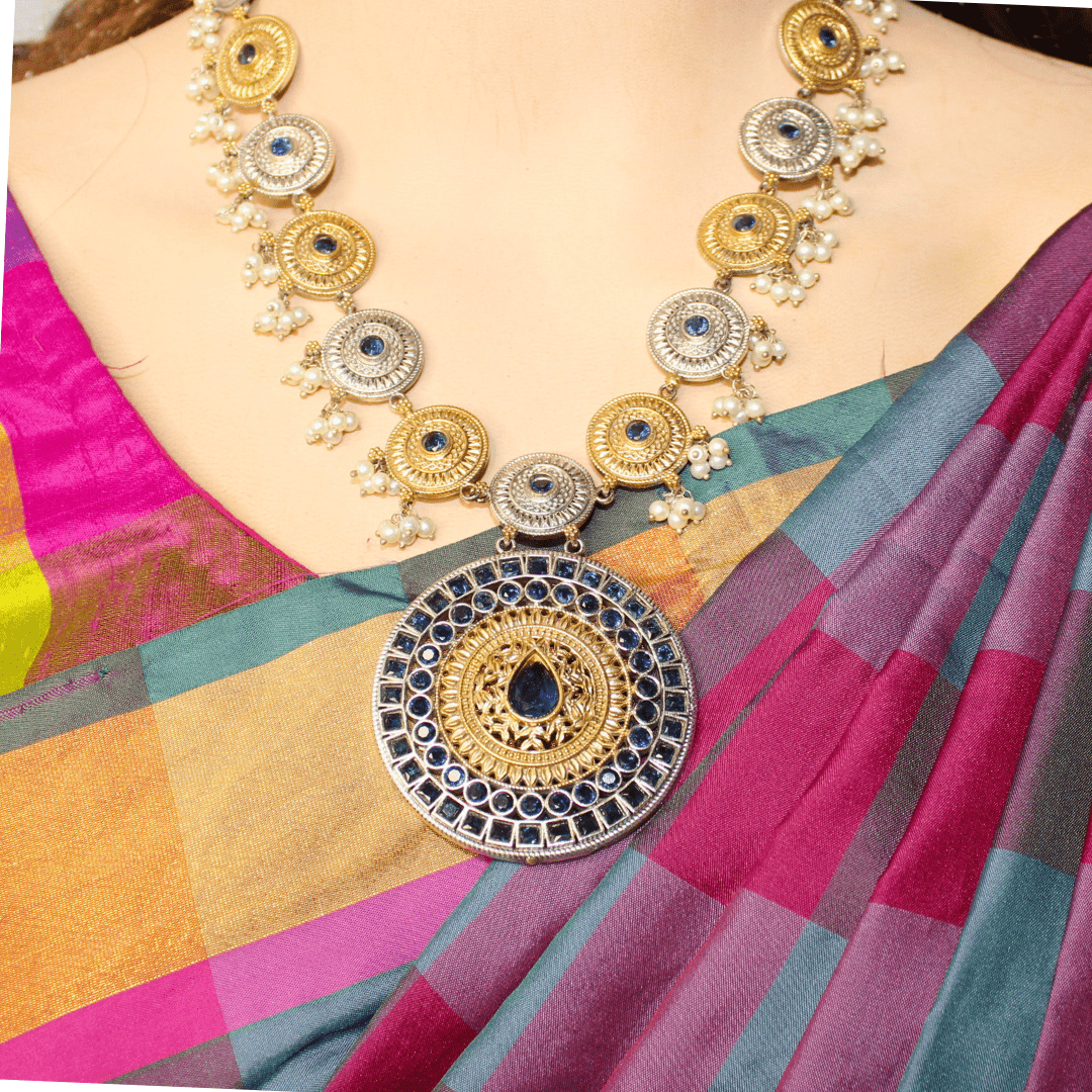 CHAKRA RAJWADI DUAL - TONE NECKLACE SET