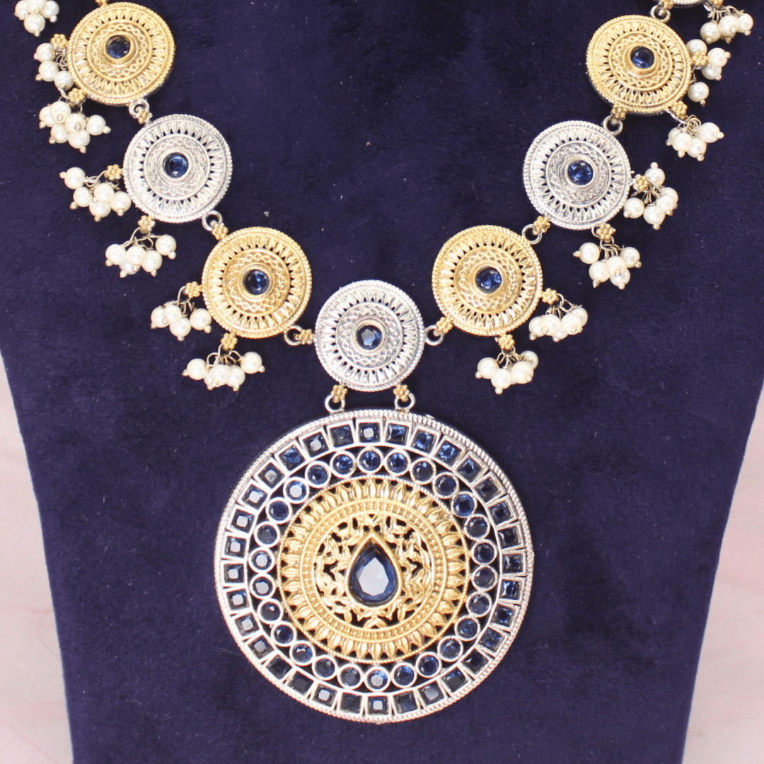 CHAKRA RAJWADI DUAL - TONE NECKLACE SET