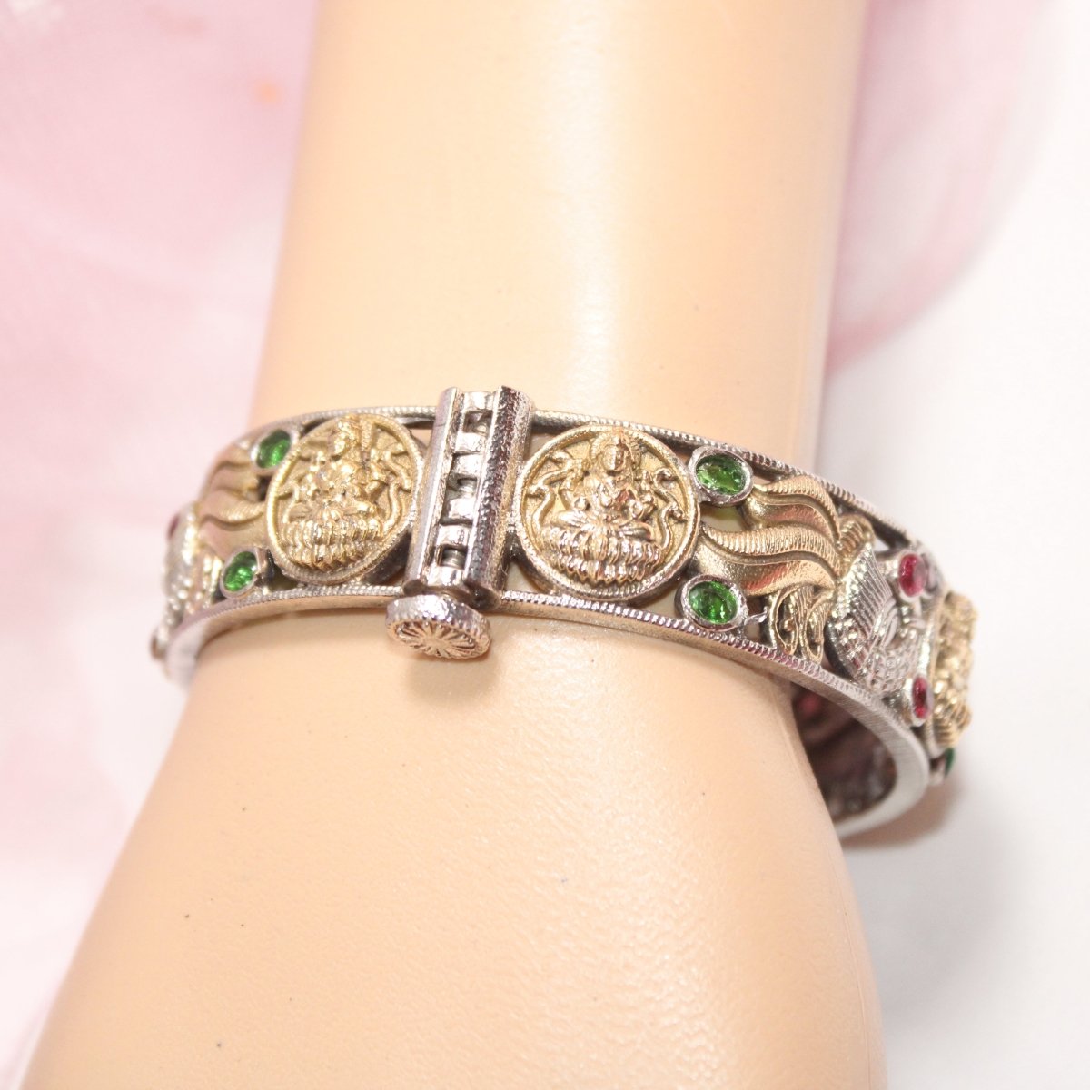 DUAL - TONE LAXMI MOR KADA - MAROON & GREEN