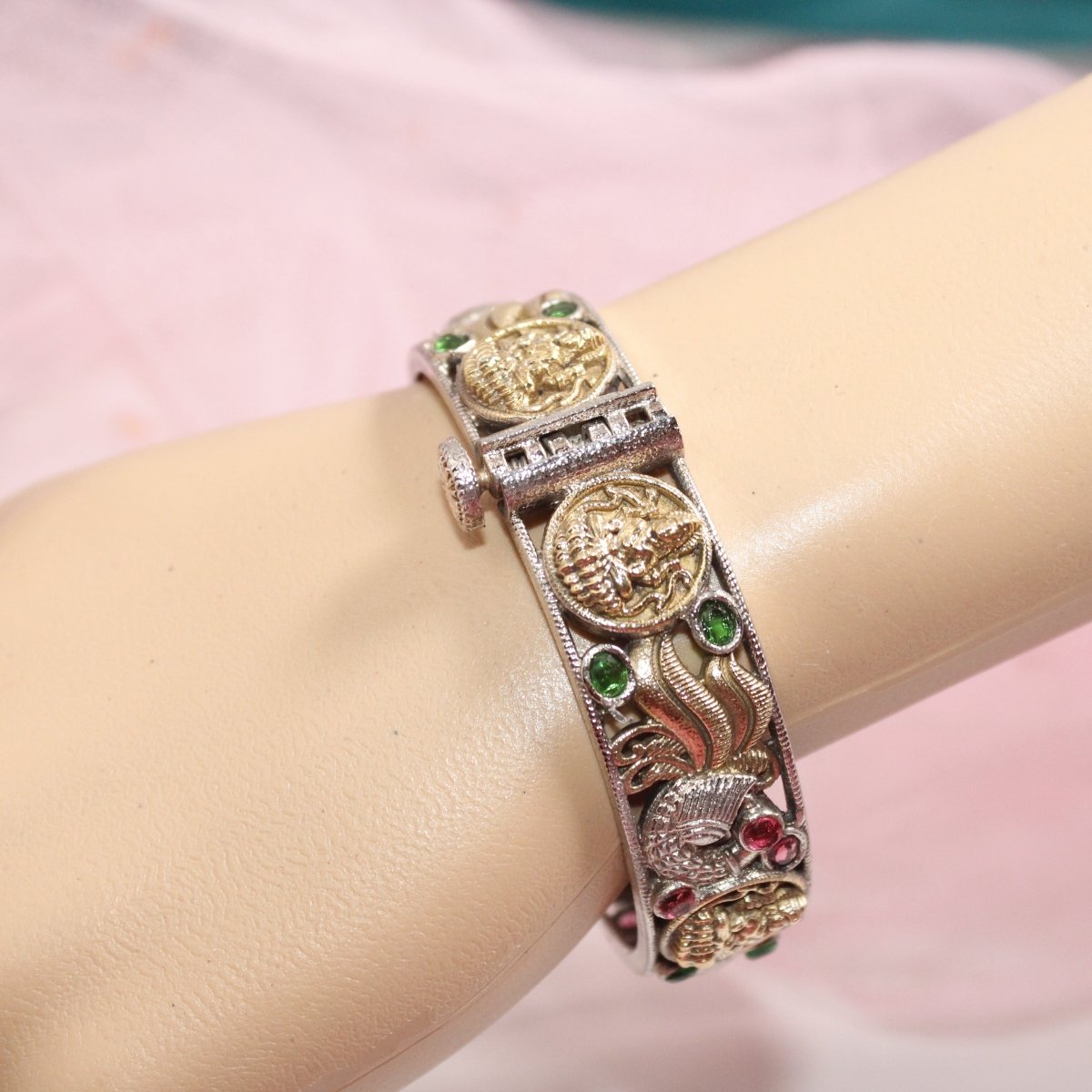 DUAL - TONE LAXMI MOR KADA - MAROON & GREEN