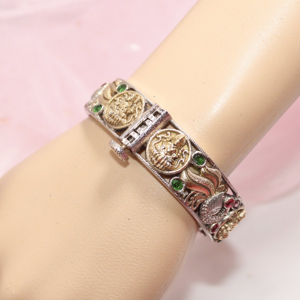 DUAL - TONE LAXMI MOR KADA - MAROON & GREEN