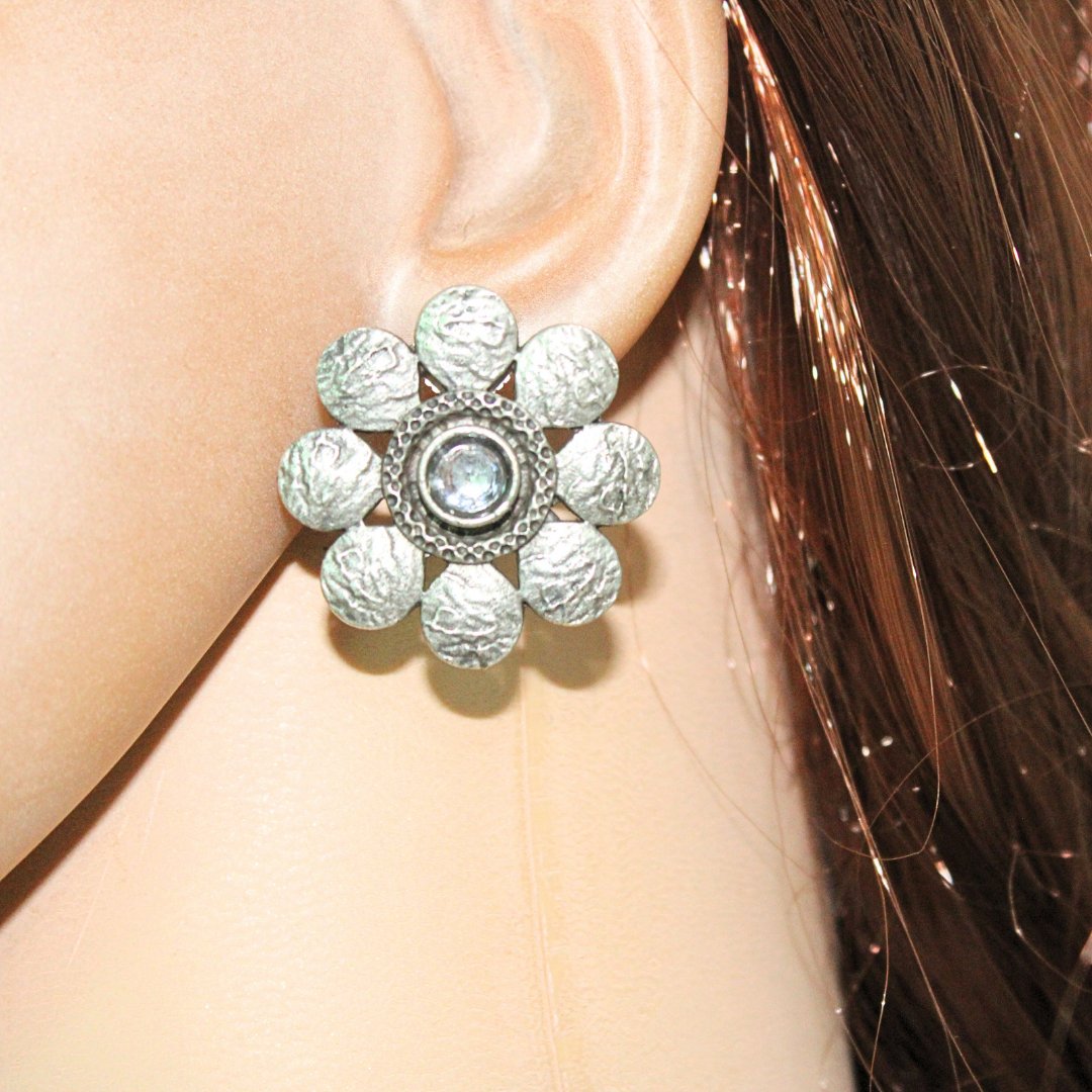 ENBOSS CRUSH FLOWER STUD - TRANSPARENT