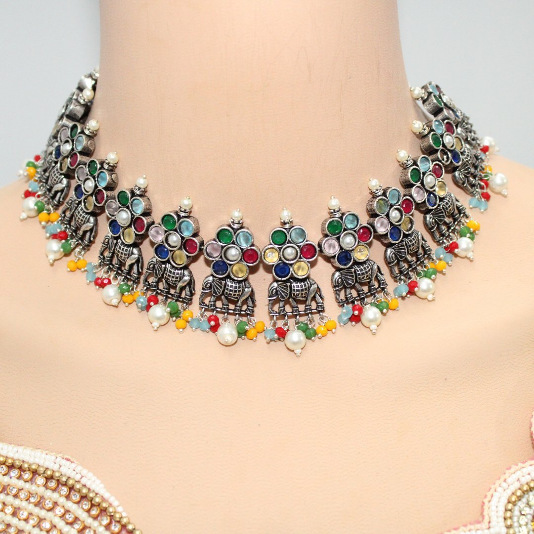 GAJ NECKLACE SET - MULTICOLOUR