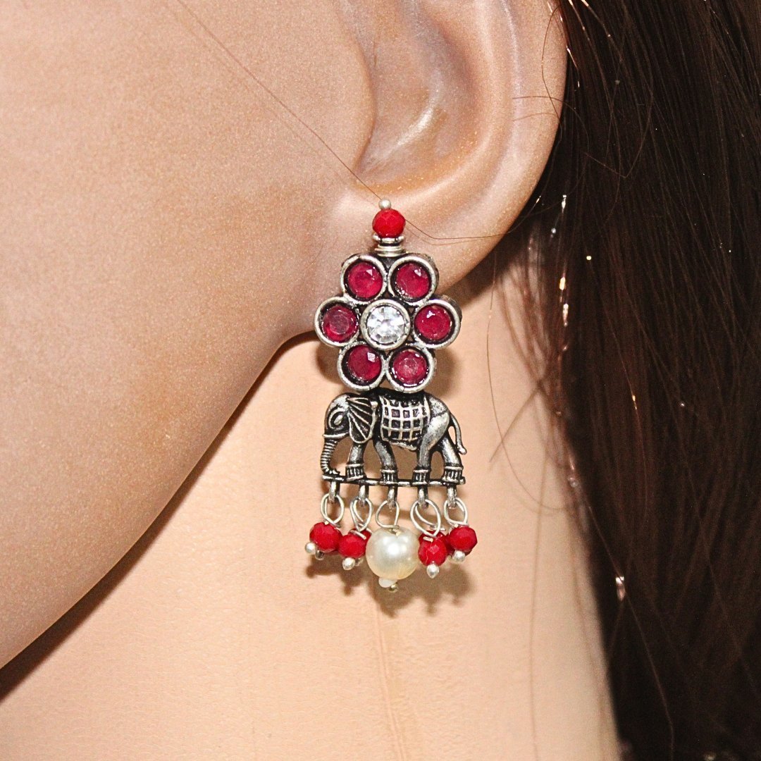 GAJ NECKLACE SET-RED
