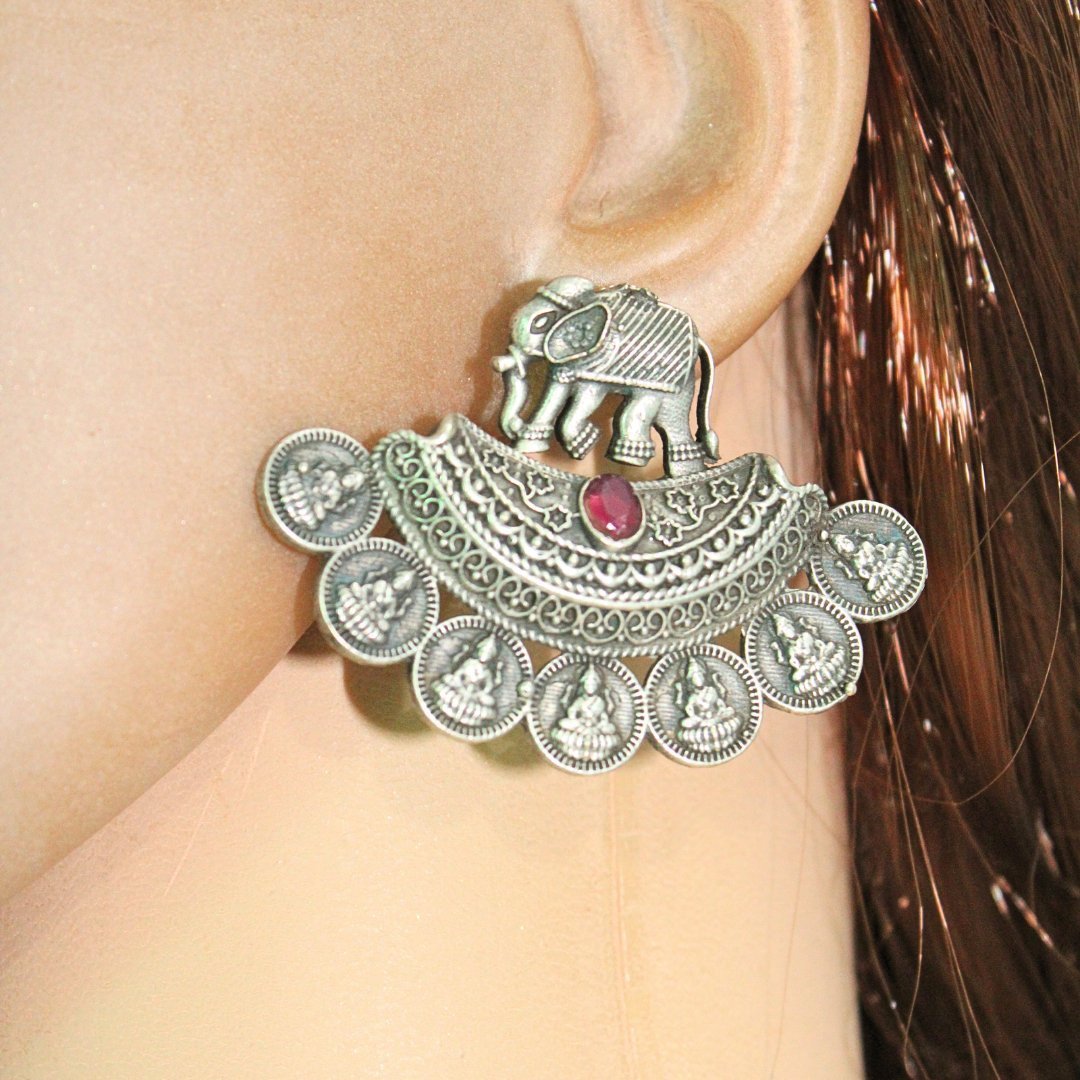 HAATHI LAKSMI PAIR STUD-RED