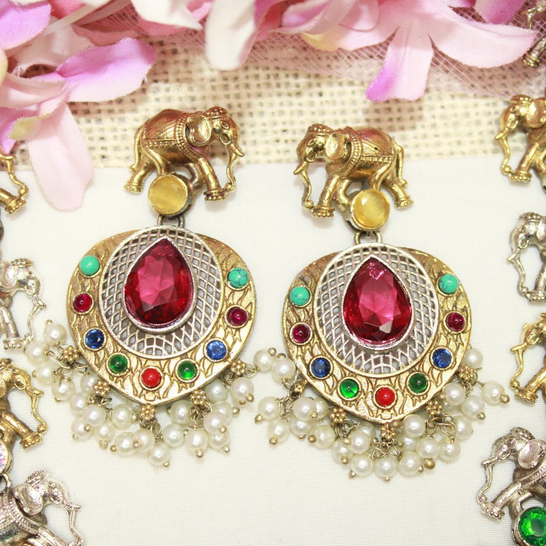 HAATHI PAIR DUAL TONE LONG HAAR - NAVRATNA