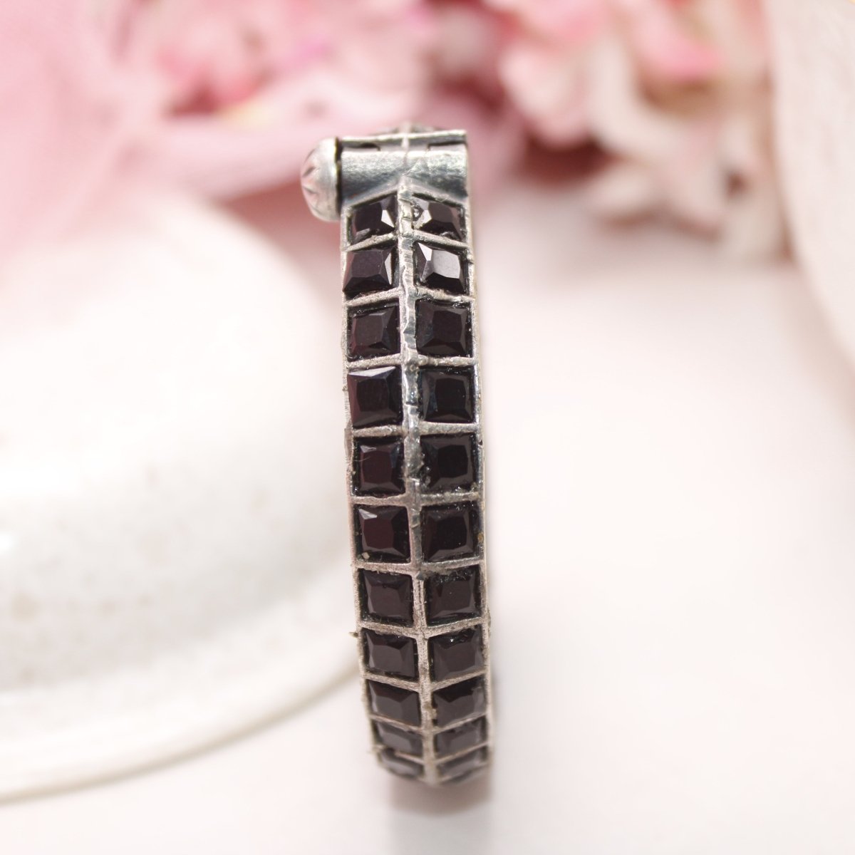 KAASHI - OXIDISED SILVER LOOK ALIKE KADA - BLACK