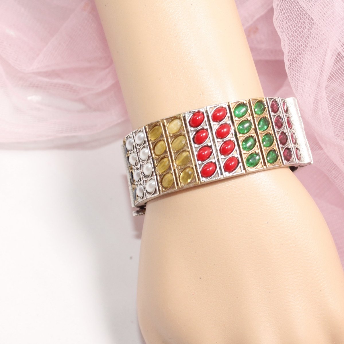 KALA DUAL - TONE MONALISA STONE KADA - NAVRATAN - MULTICOLOUR