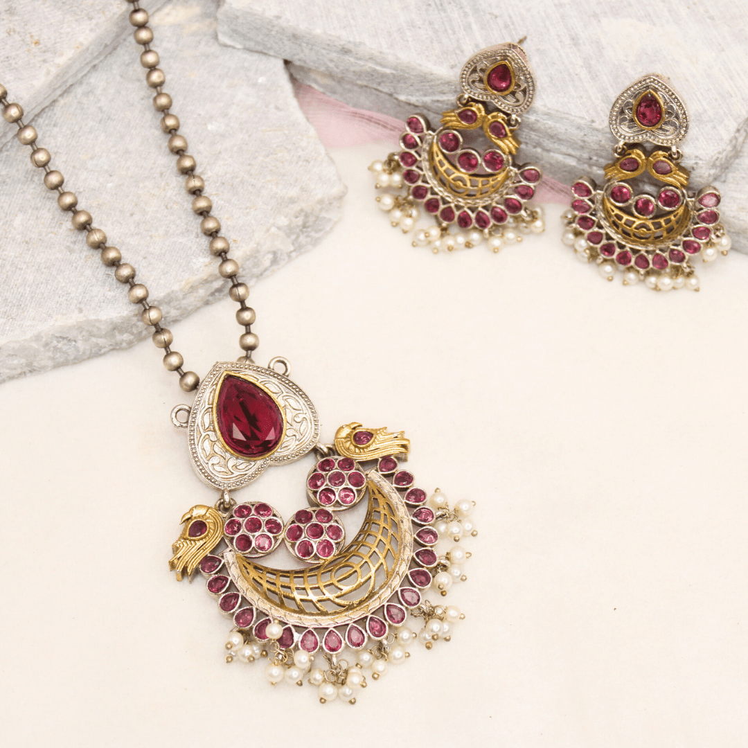 KASAK FUSION DUAL - TONE PENDANT SET