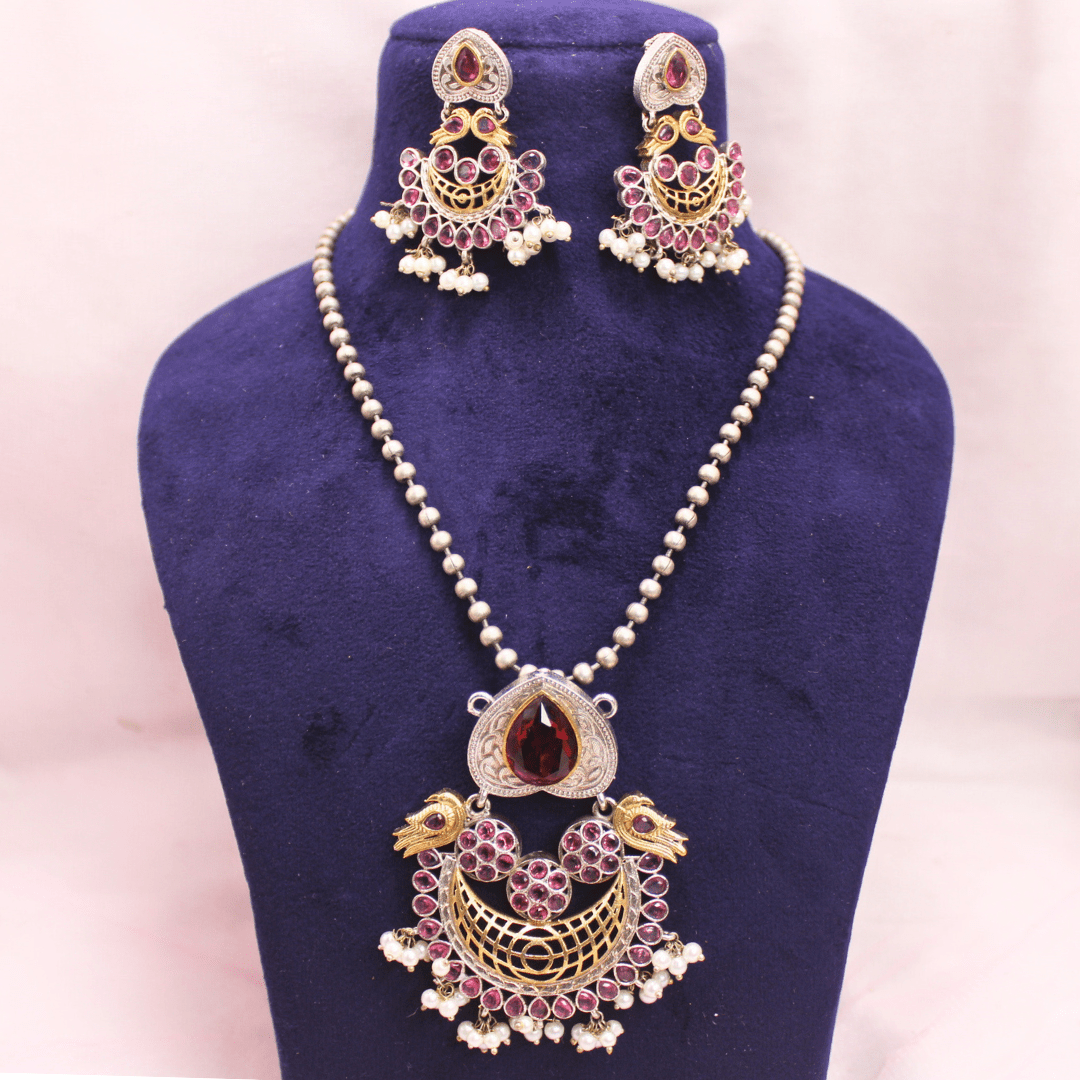 KASAK FUSION DUAL - TONE PENDANT SET