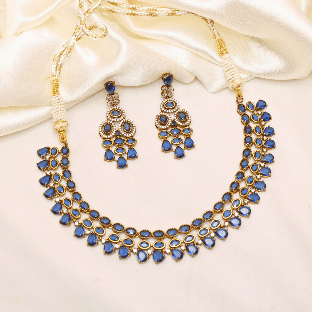 KASTURI NECKLACE SET - BLUE