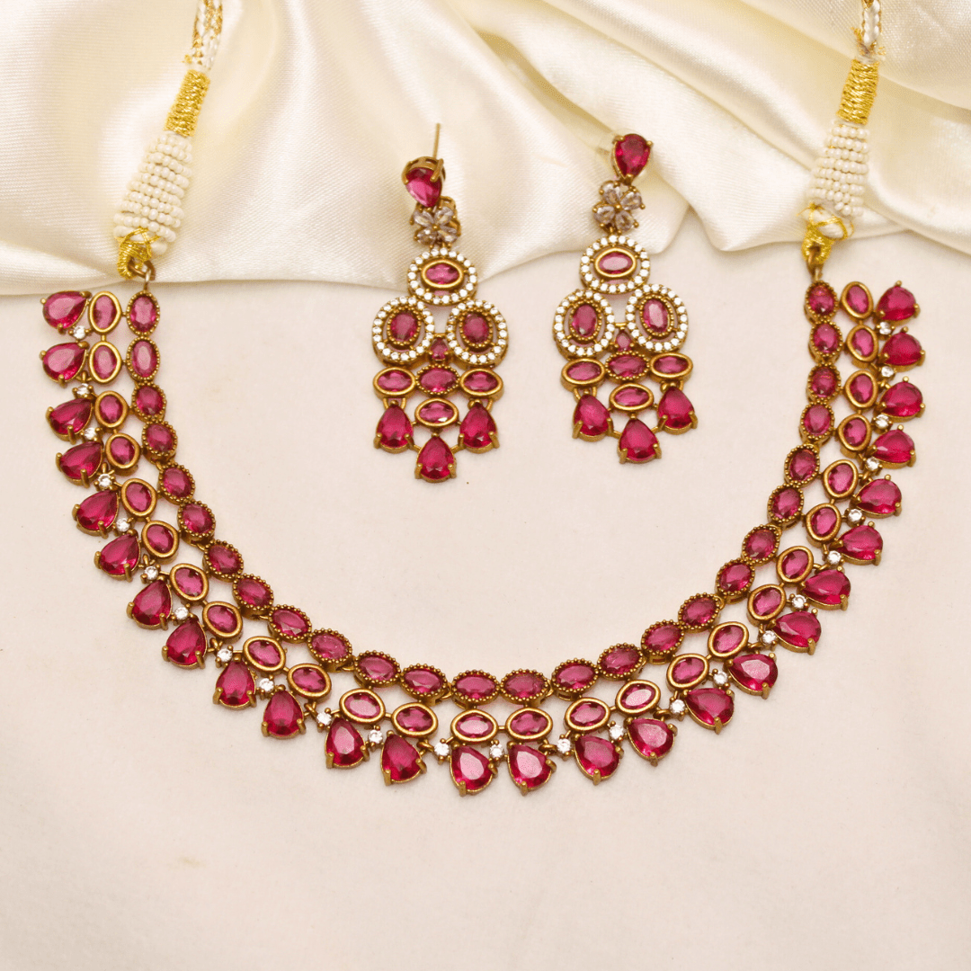 KASTURI NECKLACE SET - RUBY