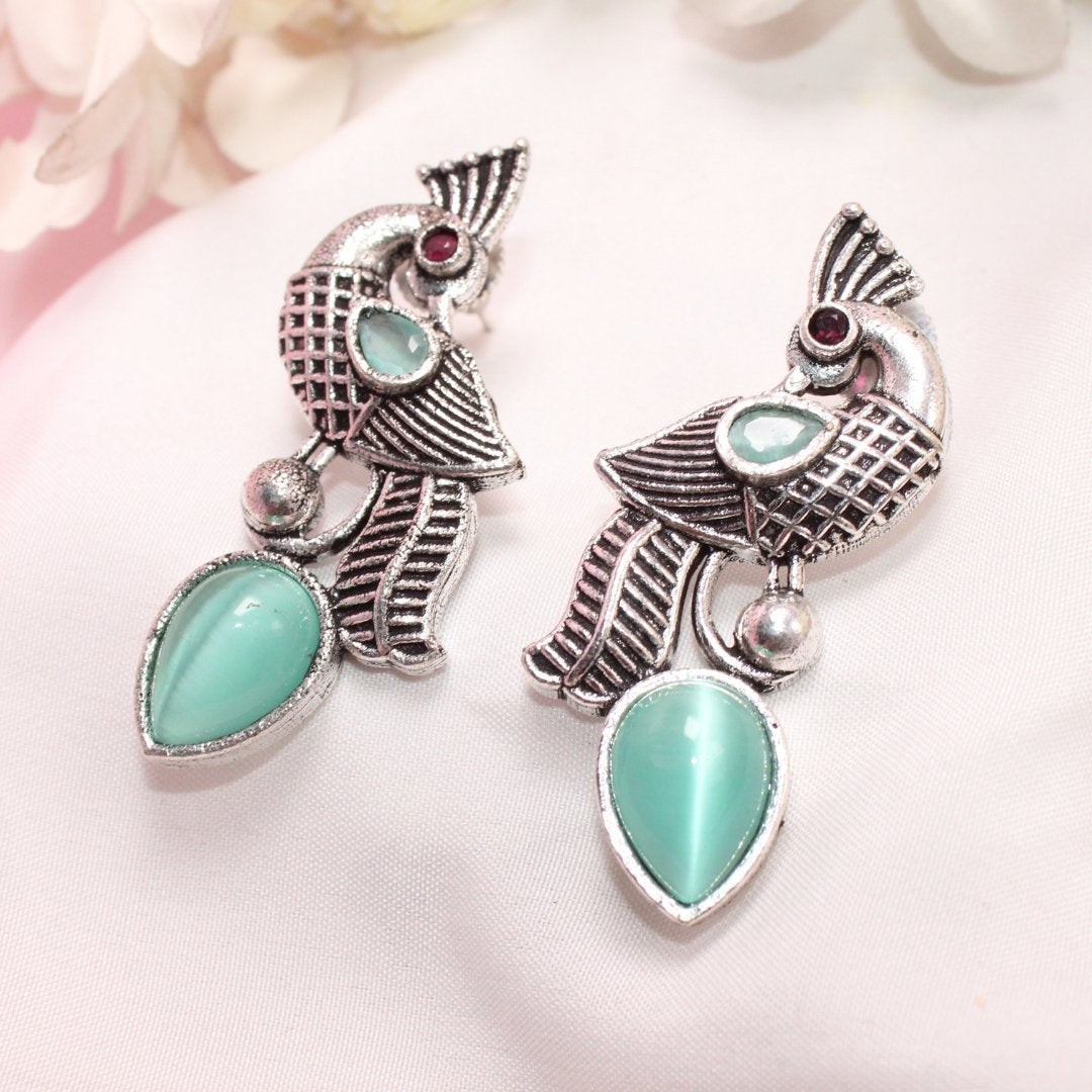 MAYUR MOH STUD-TURQUOISE