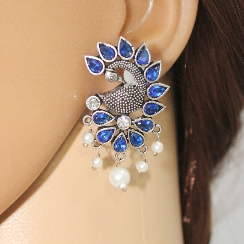 MAYURA STUD EARRING - BLUE