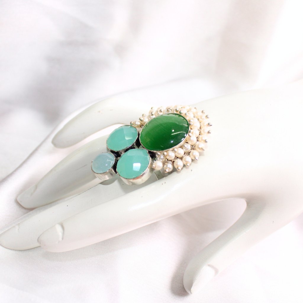 MONALISA STONE FUSION RING - GREEN