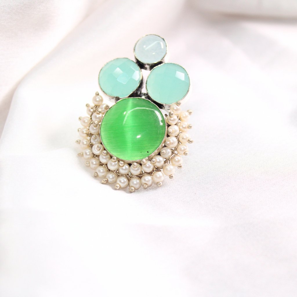 MONALISA STONE FUSION RING - GREEN