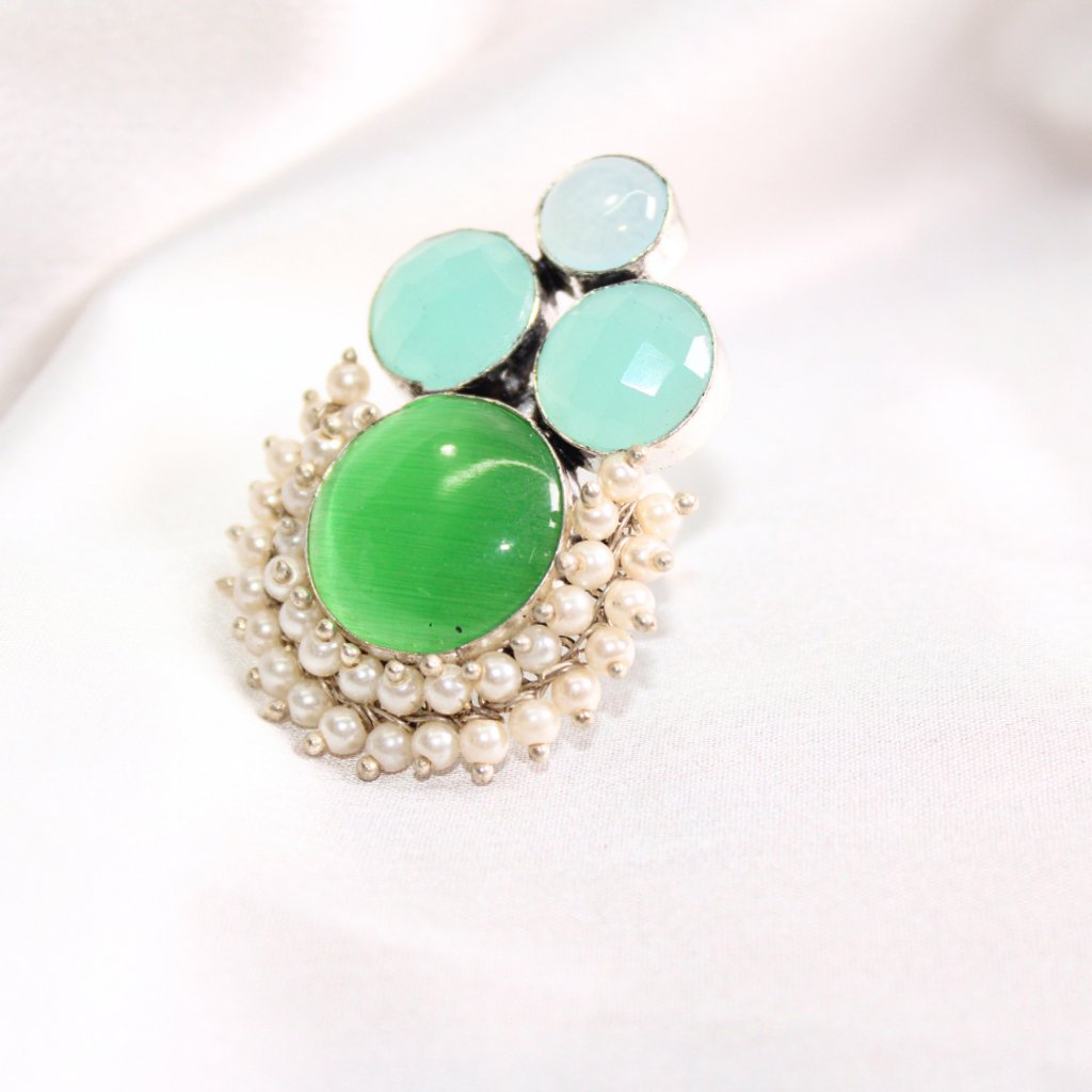 MONALISA STONE FUSION RING - GREEN