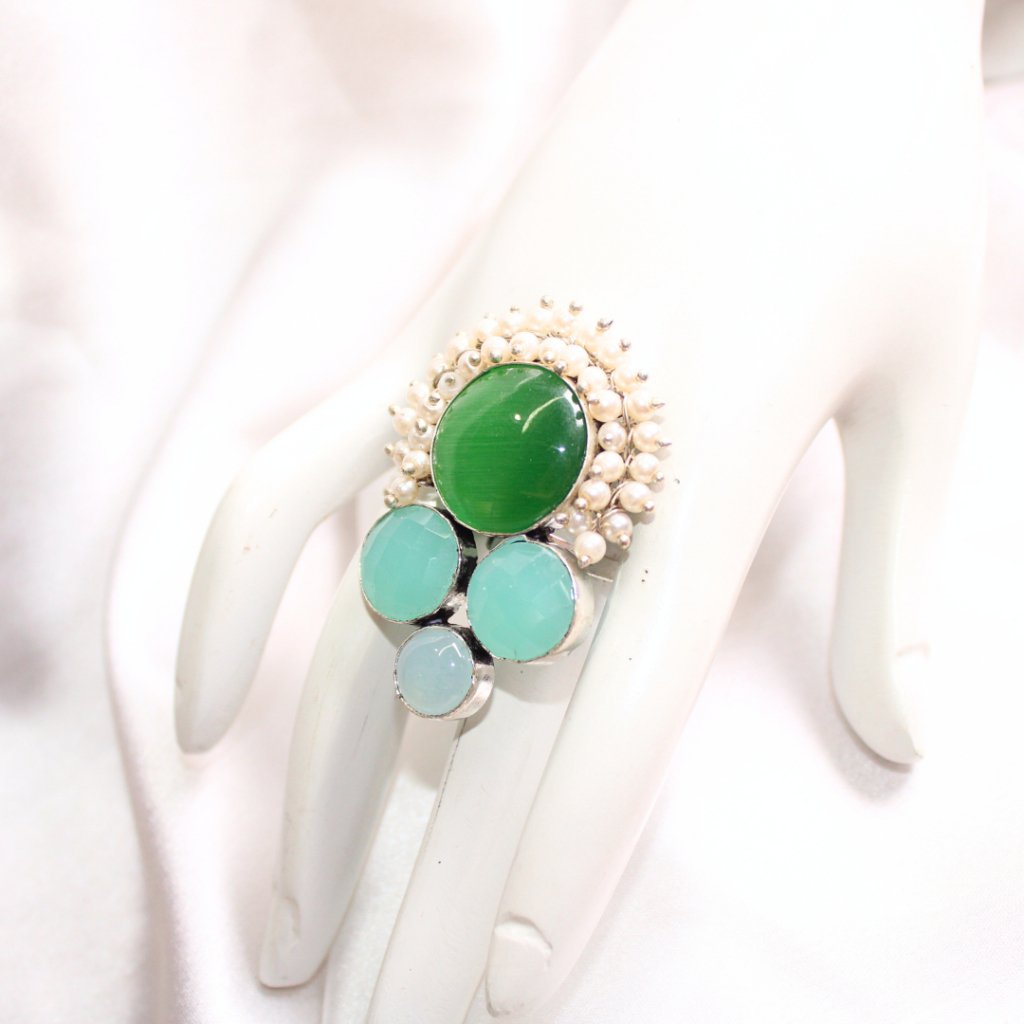 MONALISA STONE FUSION RING - GREEN