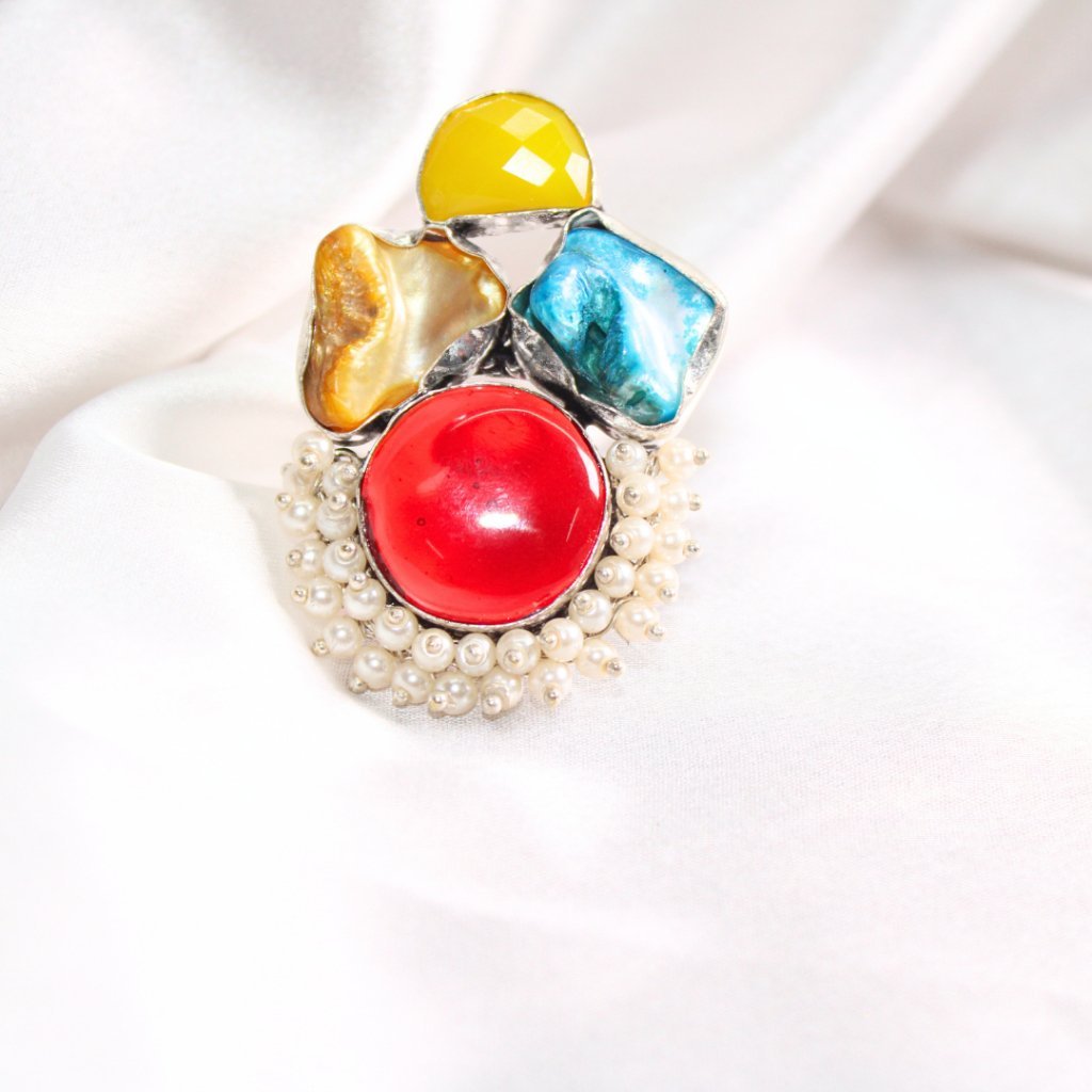 MONALISA STONE FUSION RING-RED
