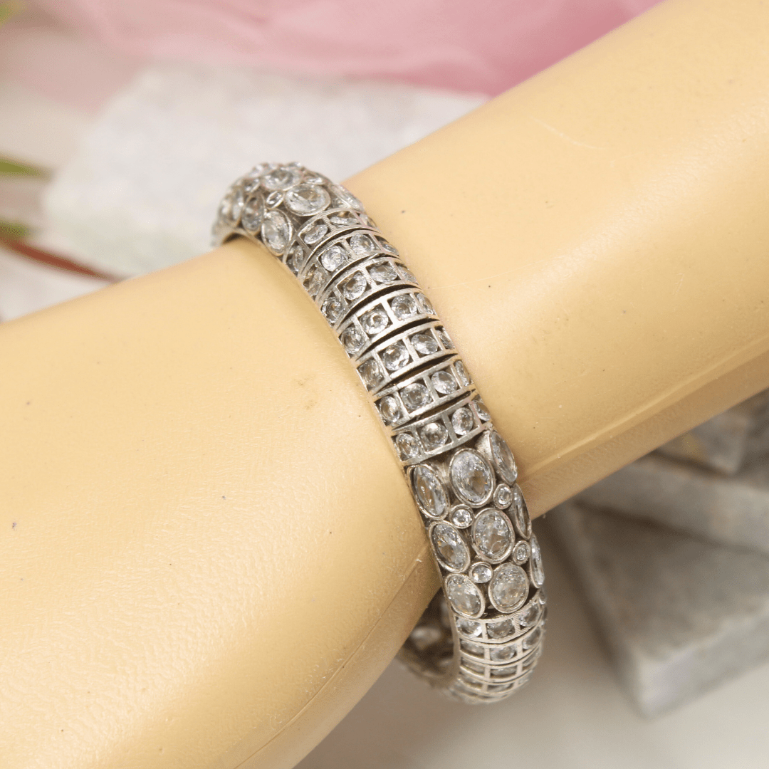 NAGINA BANGLES - SILVER FINISH - SET OF 2