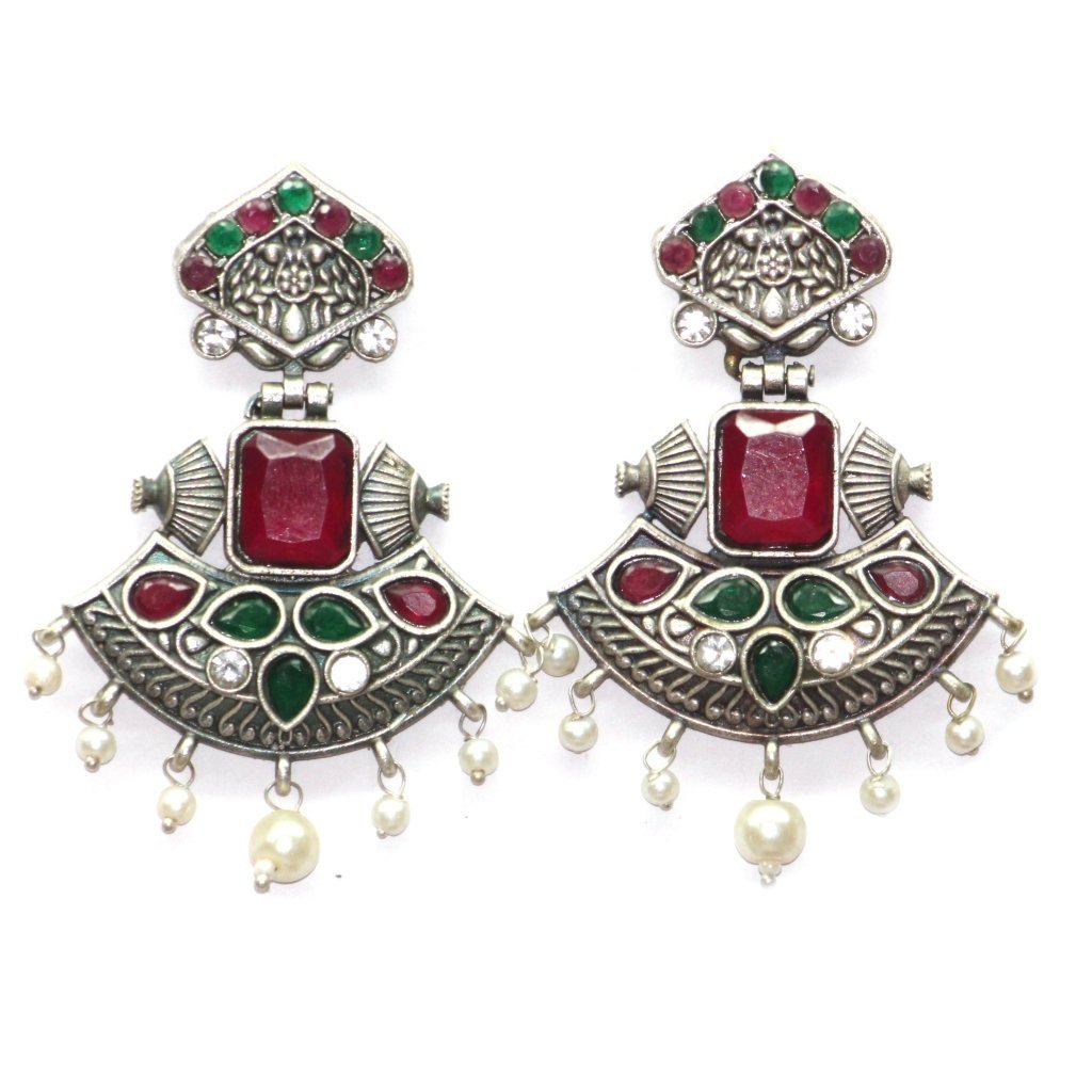 Nagina kalash jhumka magenta and green
