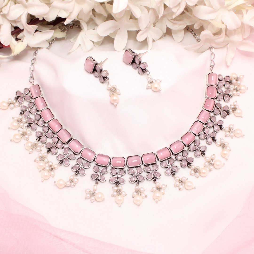 NAGINA NECKLACE SET - PINK