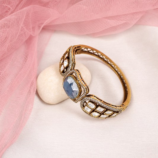 Cushion Centre Stone and Clear Panel Kada - Blue — retouched original photograph IMG_8089