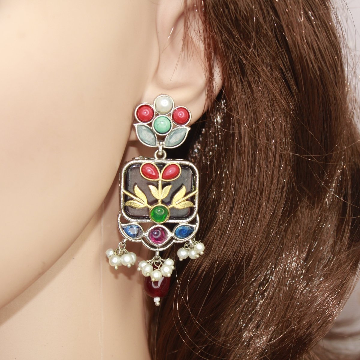 NAVRANG NAGINA LONG NECKLACE - PURPLE