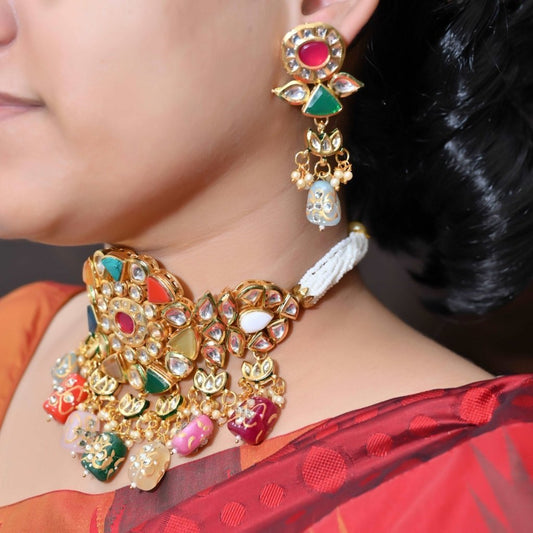 Navratan Choker Necklace – alternate product view