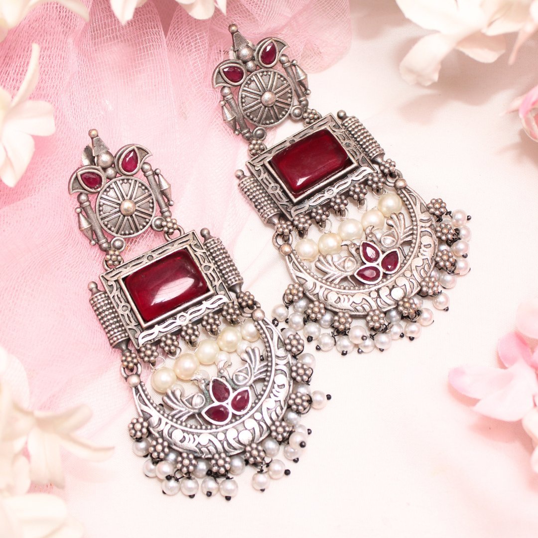 NEETI CHANDBALI JHUMKA - RED