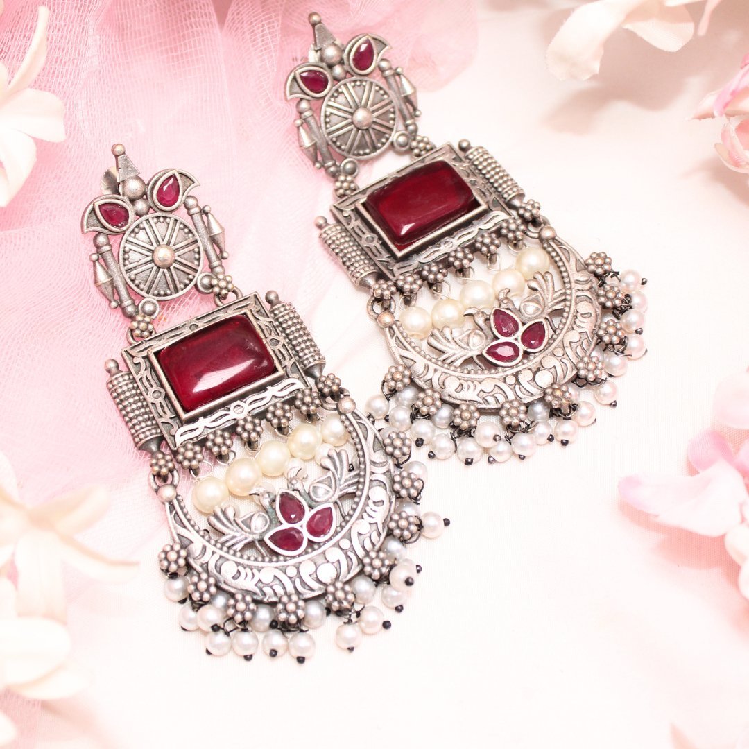 NEETI CHANDBALI JHUMKA - RED