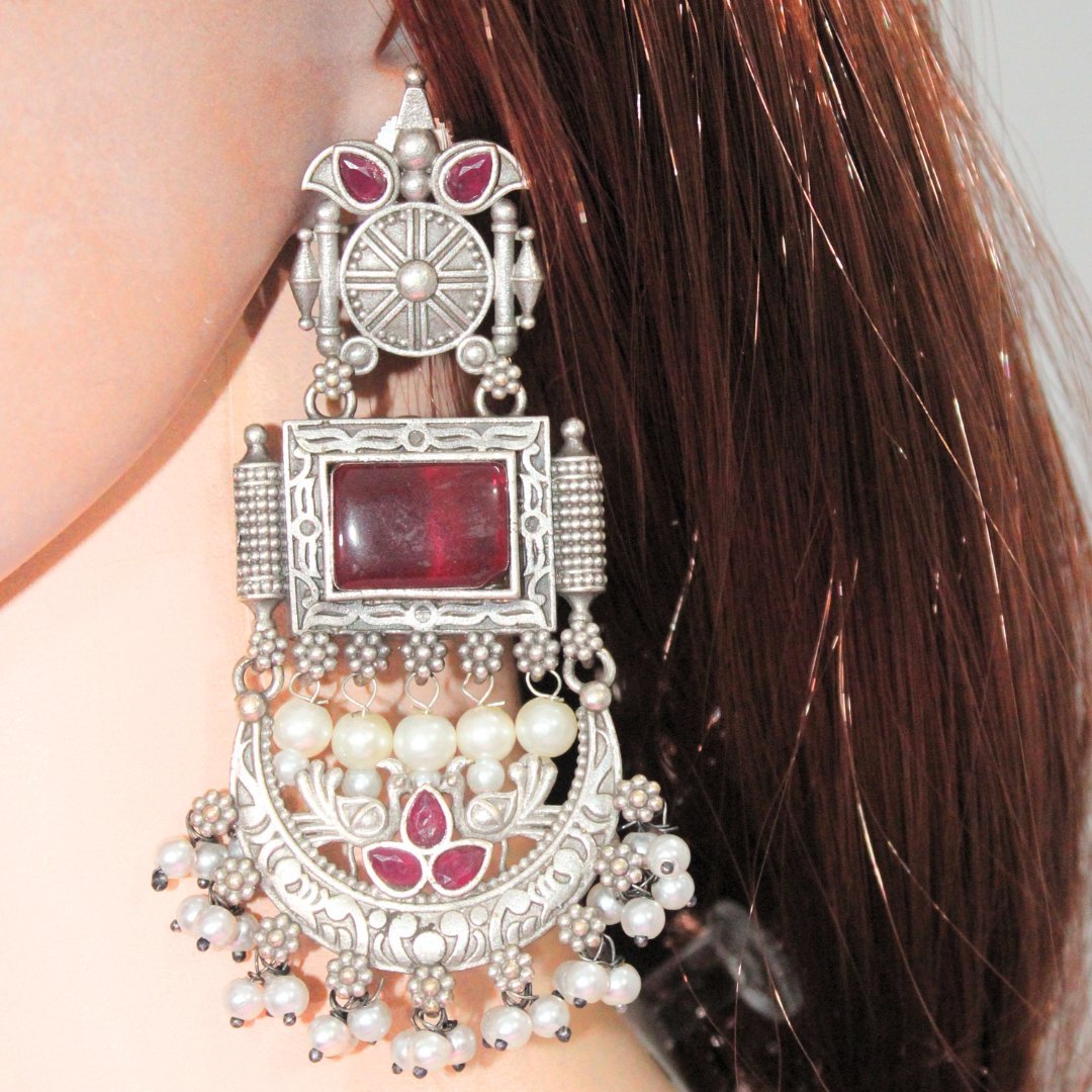 NEETI CHANDBALI JHUMKA - RED