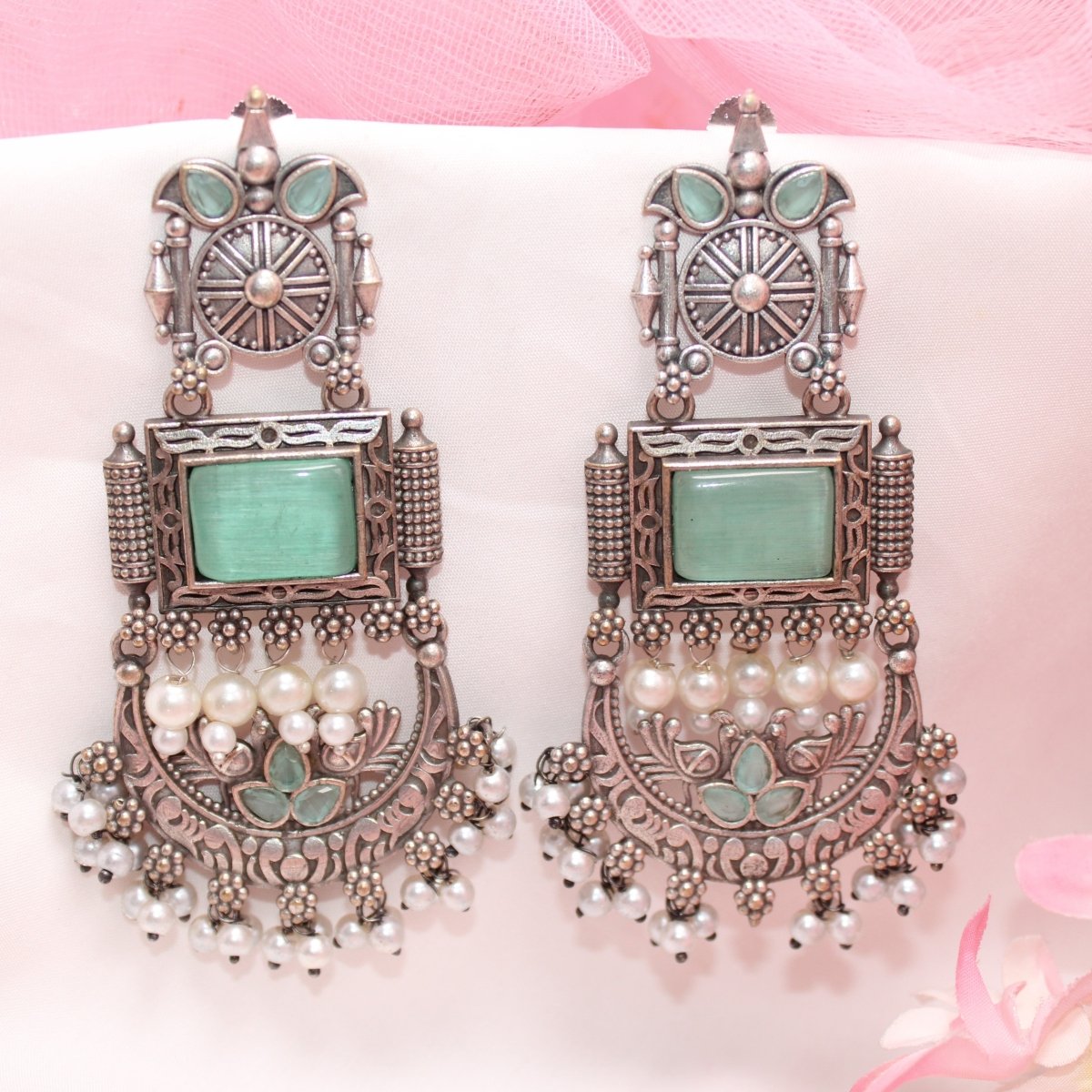 NEETI CHANDBALI JHUMKA - turquoise